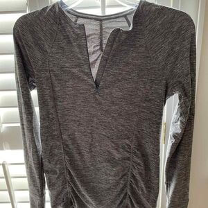 Athleta Charcoal Long Sleeve Blouse